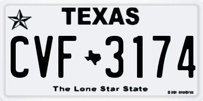 TX license plate CVF3174