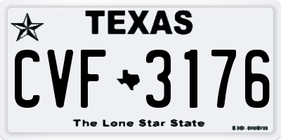 TX license plate CVF3176