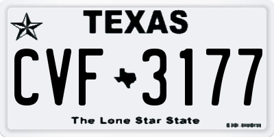 TX license plate CVF3177