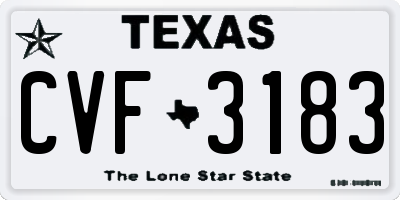 TX license plate CVF3183
