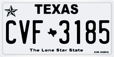 TX license plate CVF3185