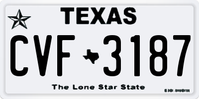 TX license plate CVF3187