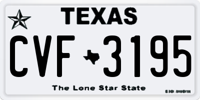 TX license plate CVF3195