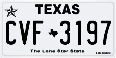 TX license plate CVF3197