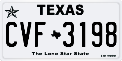 TX license plate CVF3198