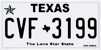 TX license plate CVF3199