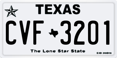 TX license plate CVF3201