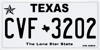 TX license plate CVF3202