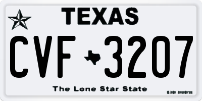 TX license plate CVF3207