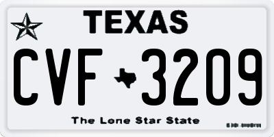 TX license plate CVF3209