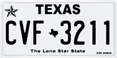 TX license plate CVF3211
