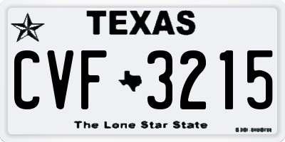 TX license plate CVF3215