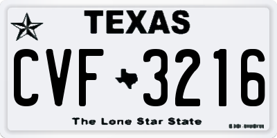 TX license plate CVF3216