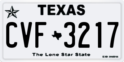 TX license plate CVF3217