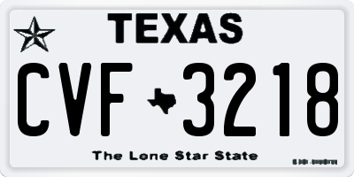 TX license plate CVF3218