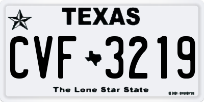TX license plate CVF3219