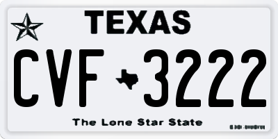 TX license plate CVF3222