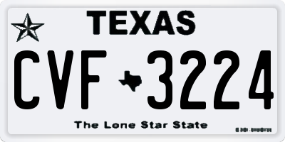 TX license plate CVF3224