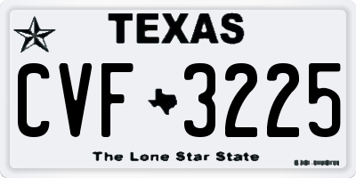 TX license plate CVF3225