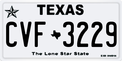TX license plate CVF3229