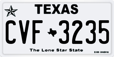TX license plate CVF3235