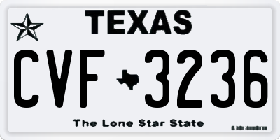 TX license plate CVF3236