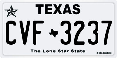 TX license plate CVF3237