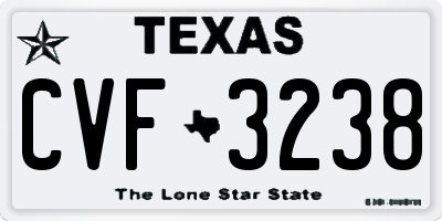 TX license plate CVF3238