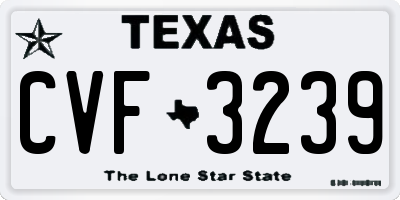 TX license plate CVF3239
