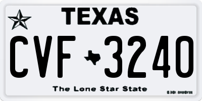 TX license plate CVF3240