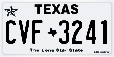 TX license plate CVF3241