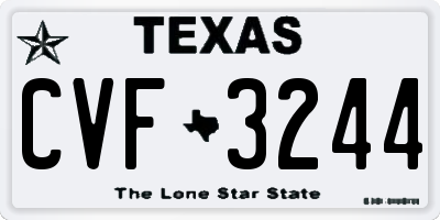 TX license plate CVF3244