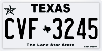 TX license plate CVF3245