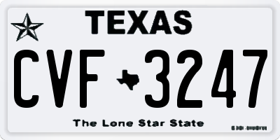 TX license plate CVF3247