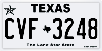TX license plate CVF3248