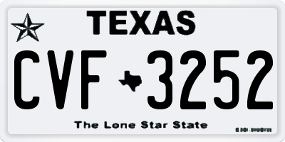 TX license plate CVF3252