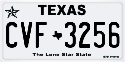 TX license plate CVF3256
