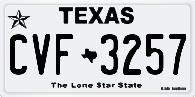TX license plate CVF3257