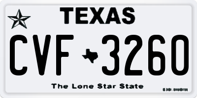 TX license plate CVF3260