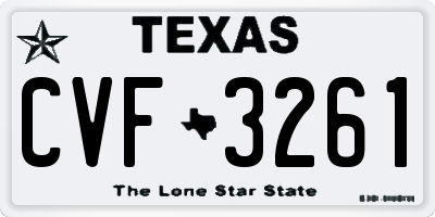 TX license plate CVF3261