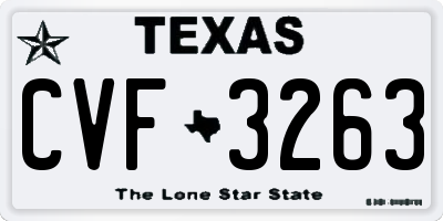 TX license plate CVF3263