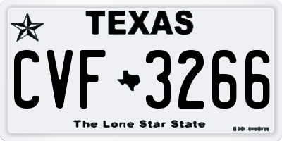 TX license plate CVF3266