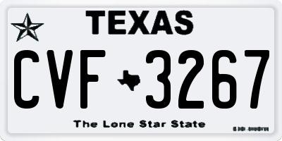 TX license plate CVF3267