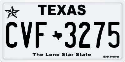 TX license plate CVF3275
