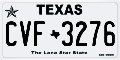 TX license plate CVF3276
