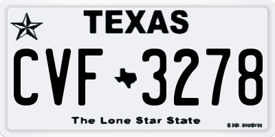 TX license plate CVF3278