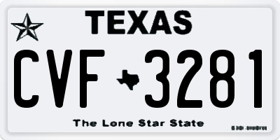 TX license plate CVF3281