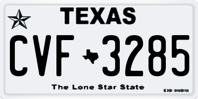 TX license plate CVF3285