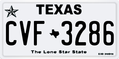 TX license plate CVF3286