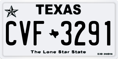 TX license plate CVF3291